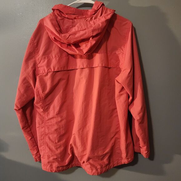 Lands' End Windbreaker Large 14-16 Pink Hooded Packable Nylon - Picture 5 of 10